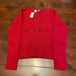 NWT Girls Gap Cable Cardigan Red Cotton XL